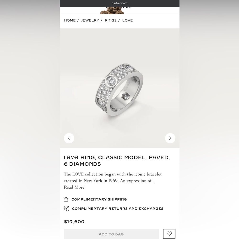 Cartier White Gold Diamonds Love Ring